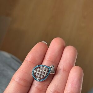 Adorable 925 Silver and Blue Teardrop Pendant